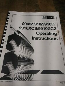 AB Dick 9900 series printing Presses Operation Manual