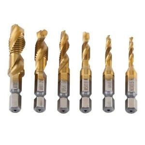 Parts Drill Bit 6pcs Accessories HSS Hex Shank Metric Thread High Quality