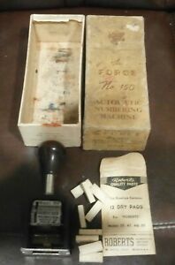 Vintage THE FORCE No 150 Automatic Numbering Machine in box with Dry Pads