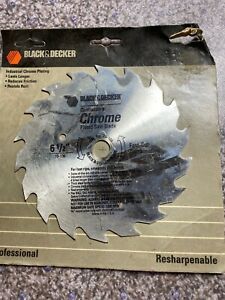 Sealed New Black &amp; Decker Contractor&#039;s Chrome Played Saw Blade - 6.5”