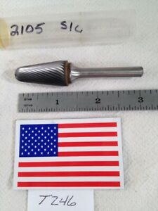NEW FALCON / SGS 1/4&#034; SHANK CARBIDE BURR. SL-5 SINGLE CUT. 14°. CONE. USA -t246-