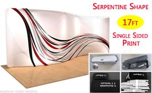 17ft Curved Back Wall Display Heat Transfer Fabric Trade Show with Graphic