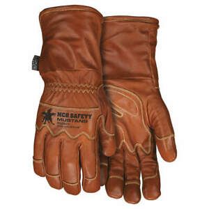 MCR SAFETY MU36211M Leather Gloves,Brown,M,PR
