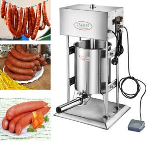 Commercial Electric Sausage Stuffer Stainless Steel Meat Filler Machine 110/220V