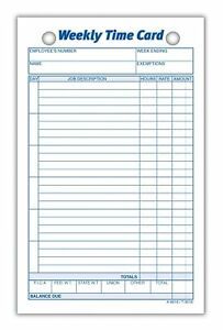 Adams Weekly Time Cards, 1-Sided, 4.25 x 6.75 Inches, White Index Bristol Pap...