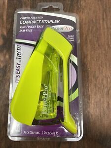 PAPER PRO STAPLER 1558 Green Translucent 2-15 SHEETS One Finger Compact Gun