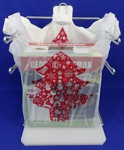 Holiday Christmas Tree Plastic T-Shirt Shopping Bags Handles  11.25&#034; x 6&#034; x 21&#034;