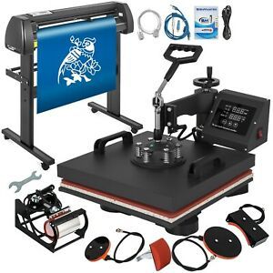 5in1Heat Press 15&#034;x15&#034;Vinyl Cutter Plotter 34&#034; Graphics T-Shirt Sublimation 110v