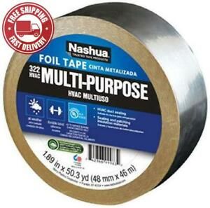 Nashua 322 HVAC Multi-Purpose Foil Tape, 46m Length, 48 mm Width, Aluminum
