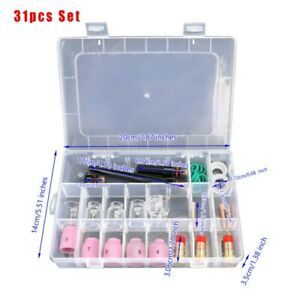 Heat Welding Torch Accessories Fittings 31pcs Stubby Gas Lens Practical