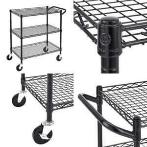 Commercial Heavy-Duty 3-Tier Utility Cart, Nsf Certified, 35&#034; W X 18&#034; D X 34.5&#034;
