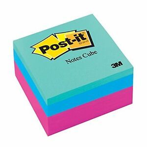Post-it Notes Cube, 3 in x 3 in, Pink Wave, 400 Sheets/Cube (2053-AU)