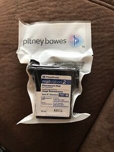 Pitney Bowes 797-M Ink Cartridge Fluorescent Red Genuine Original Sealed