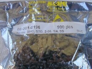 Stainless Steel Screws SHC, STD, 2-56 x 1/4&#034; - Qty. 900
