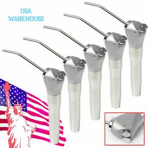 5* Dental Air Water Spray 3 Way Syringe Handpiece &amp; 10 Metal Nozzles Tups Tips