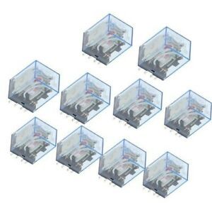10Pcs 12V DC Coil Power Relay MY2NJ Miniature Relay DPDT 8-Pin 5A HH52P MY2N-J