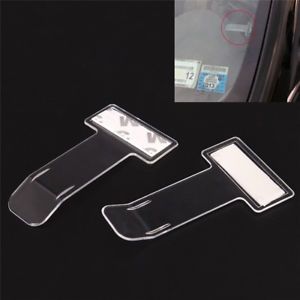 5Pcs Portable Car Windscreen Parking Ticket Clear Permit Holder Clip Sticke JD