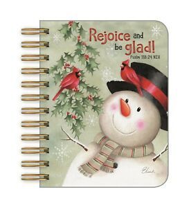 Notebook-Little Spiral Book-Holly Snowman (3-1/2&#034;  x 4-1/8&#034;)