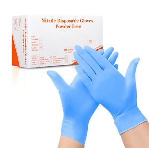 1000 pcs Disposable Exam Nitrile Gloves Blue  Powder Free Latex Free 5x200
