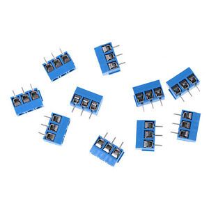 10X KF301-3P Pitch 5.0mm Straight Pin PCB 3Pin Screw Terminal Block Connect BI