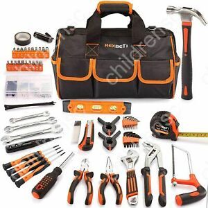 REXBETI 169-Piece Premium Tool Kit with 16 inch Tool Bag, Steel Home Repairing