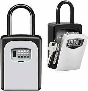 Key Lock Box Wall Mounted, Portable Lock Box for House Key, 5 Key Capacity, Weat