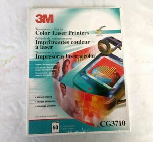 New 3M Transparency Film For Color Laser Printers  50 sheets 8.5 x 11 in -CG3710