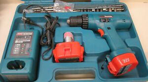 Makita Cordless Drill Screwdriver w/ 2 Batteries 1200 1222 &amp; DC1414 Charger Case