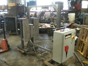 SAMUEL AUTOMATIC SIDE SEAL/T200 STRAPPING MACHINE 45&#034; X 46&#034; CAPACITY VK20 HEAD