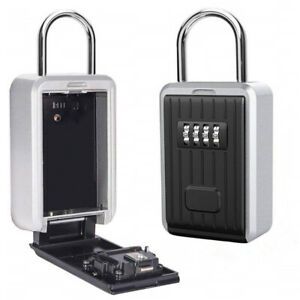 Combination Key Lock Box 4 Digit Wall Mount Safe Security Storage Case Organizer