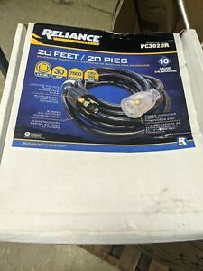Reliance Controls PC3020 PC3020K Generator Power Cord, Black