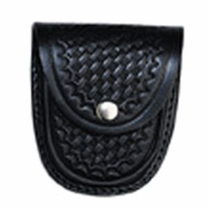 Boston Leather 5514-1-N Black Plain X-Large Round Bottom Handcuff Case Holster