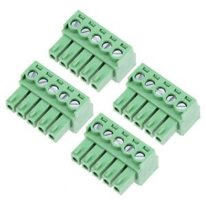 4Pcs AC300V 8A 3.81mm Pitch 5P Flat Angle Needle Seat Insert-In PCB Terminal