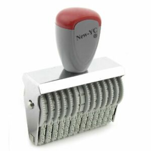 Office 13 Band 5mm x 3mm Rubber 0-9 Numbers Numbering Stamp Gray Red