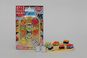 IWAKO Japanese Eraser &#034;Conveyor Belt Sushi Blister Set&#034;. Shipping Included