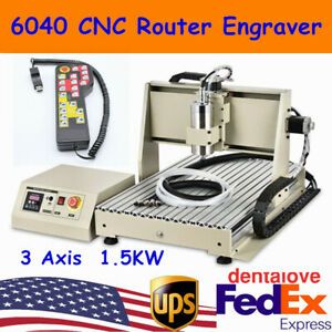 CNC 6040 3 Axis 1.5KW Router Engraver Engraving Mill Machine Metalworking Cutter