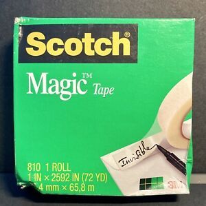 New Damaged Box Scotch 3M Magic Tape, 1 x 2592 Inches, 3 Inch Core, Boxed (810)