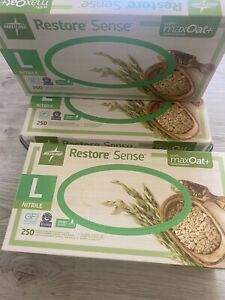 Medline ( OAT4584) Restore sense with max oat + powder free nitrile exam gloves,