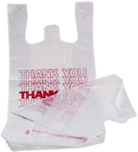 Large 600 T-Shirt Carry Out Plastic Bags Recyclable Retail Grocery Thank You Bag