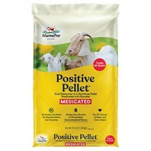 Manna Pro Positive Pellet, Goat Dewormer, Medicated - 25lb.