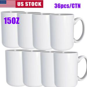 15OZ ORCA Coating Blank White Mugs Grade AA for Sublimation Printing 36PCS/CTN