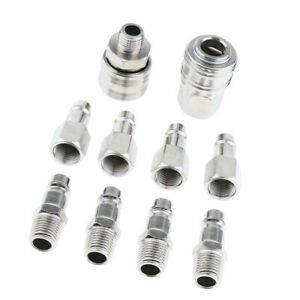 10 Pcs Quick Coupler Set Air Hose Connector Fittings 1/4&#034; -- Easy to Install