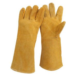 Welding Gloves Wear Resistant Work Gloves Durable for Soldering Yellow