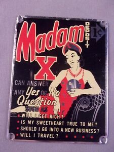 Madam X Fortune Telling Vending Machine Small Face Plate One Cent