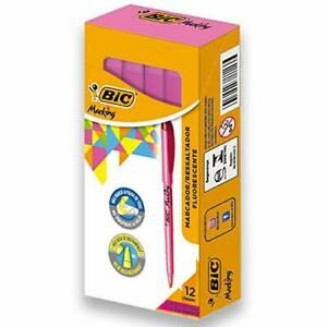 BIC Brite Liner Highlighter, Chisel Tip (12 Count|Pink)