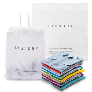 APQ Pack of 100 Hotel Laundry Gusset Bags 18 x 19 + 4G. Plastic Poly Bags 18x19