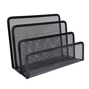Mesh Document File Holder 3 Tiers Magazine Paper Organizer Office Desk A4 Black