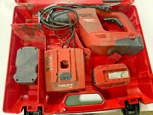 HILTI WSR 650-A RECIPROCATING SAW CHARGER CASE AND 3 BAD BATTERIES