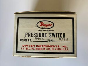 Dwyer Pressure Switch 1910-5, Operating Range 1.4&#034; to 5.5&#034; W.C., New in Box