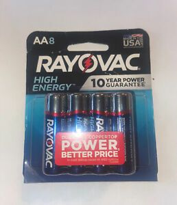 Rayovac High Energy Premium Alkaline Battery, AA, 8/Pack (RAY8158K)